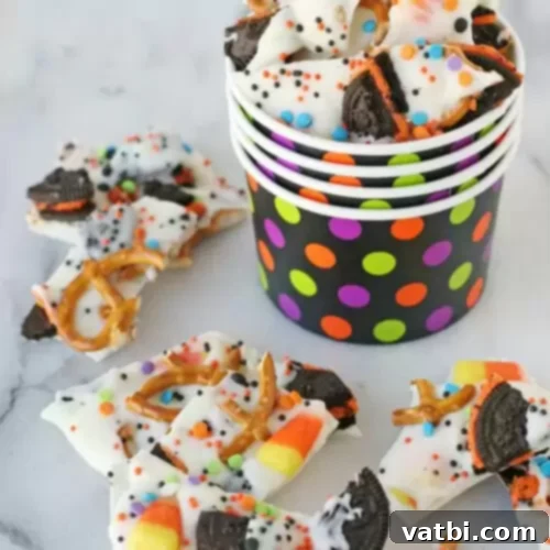 Halloween bark recipe.