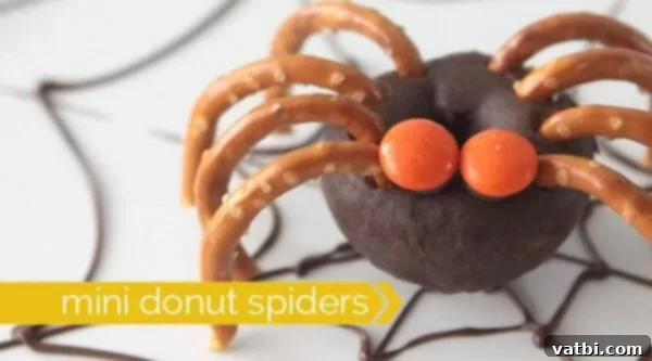 A chocolate spider with pretzels on top.