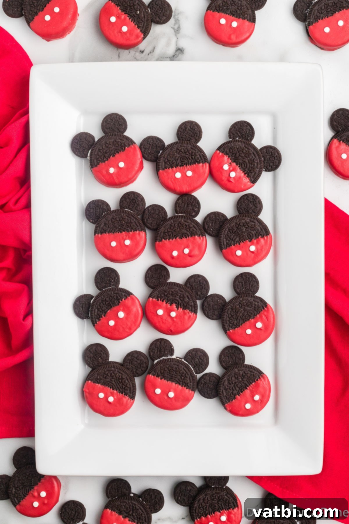 Disney Mickey Mouse Oreo Treats 2 Mickey Mouse Oreo Cookies on a platter.