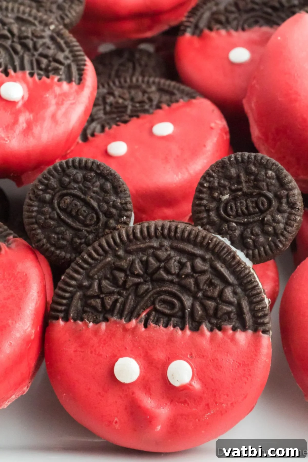 Disney Mickey Mouse Oreo Treats 10 Mickey Mouse Oreo Cookies piled together.