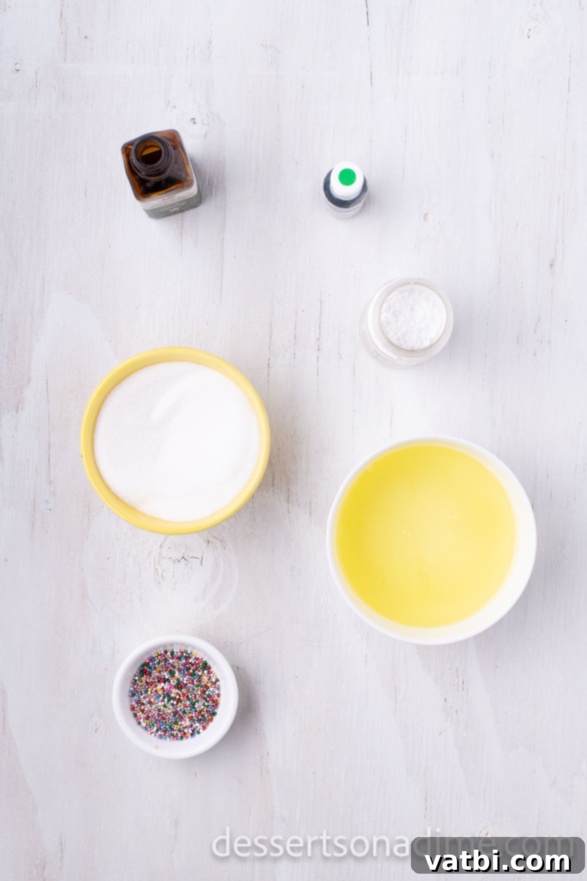 Sugar-Spun Christmas Trees 3 Ingredients for making Meringue Christmas Trees: room temperature egg whites, cream of tartar, granulated sugar, green food coloring, and colorful sprinkles.