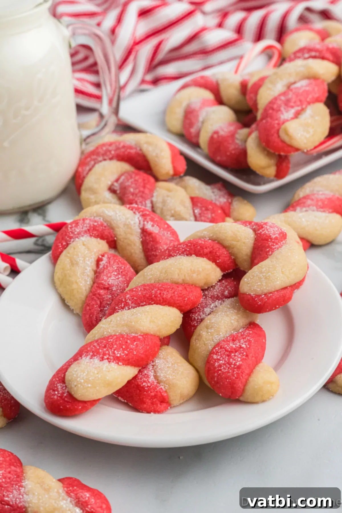 Twisted Peppermint Delights 13 Cookies on plate ready to serve.