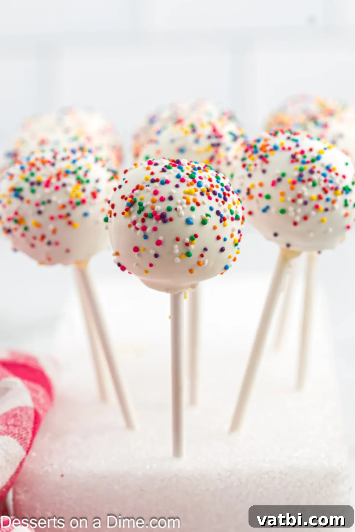 Mastering the Art of Cake Pops 2 Cake Pops in Styrofoam.
