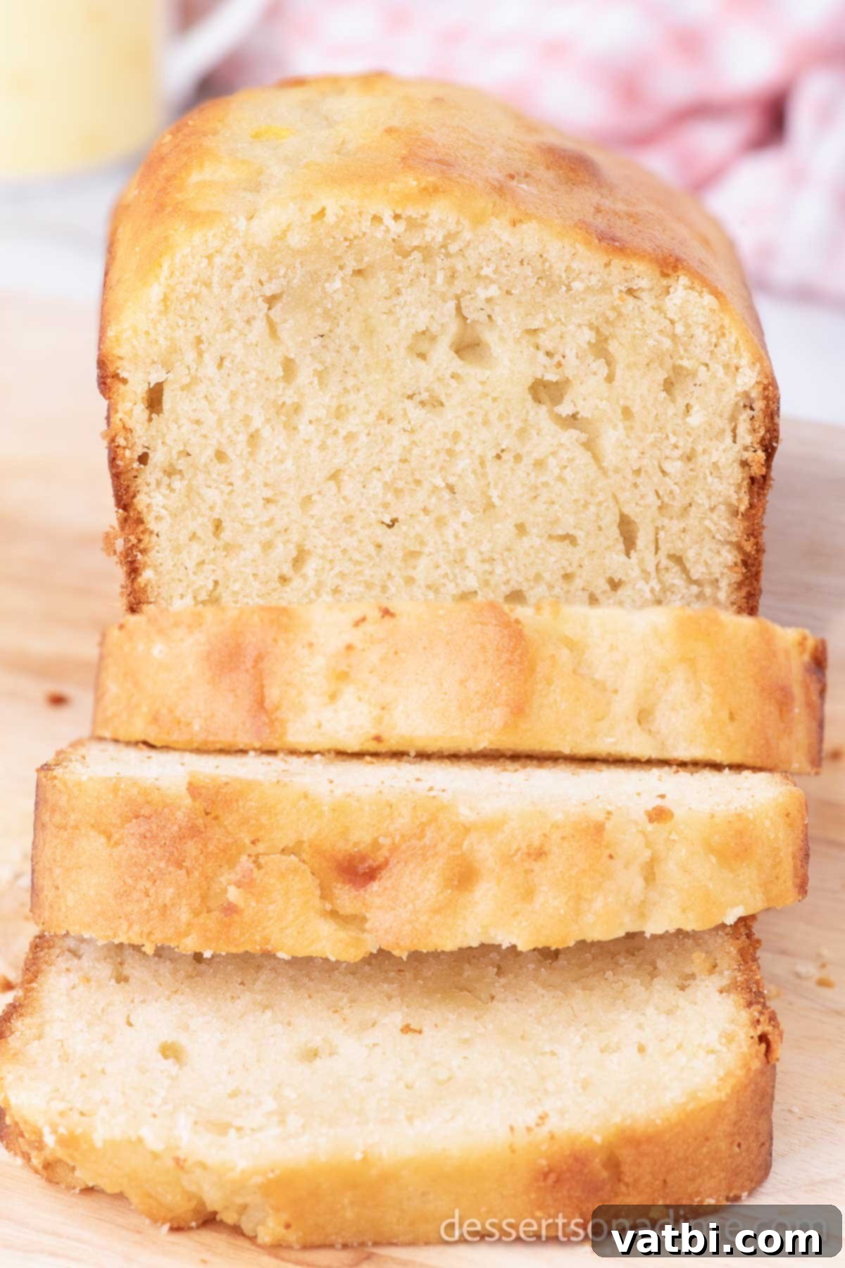 Sweet Temptations 2 Sweet Bread cut into slices.