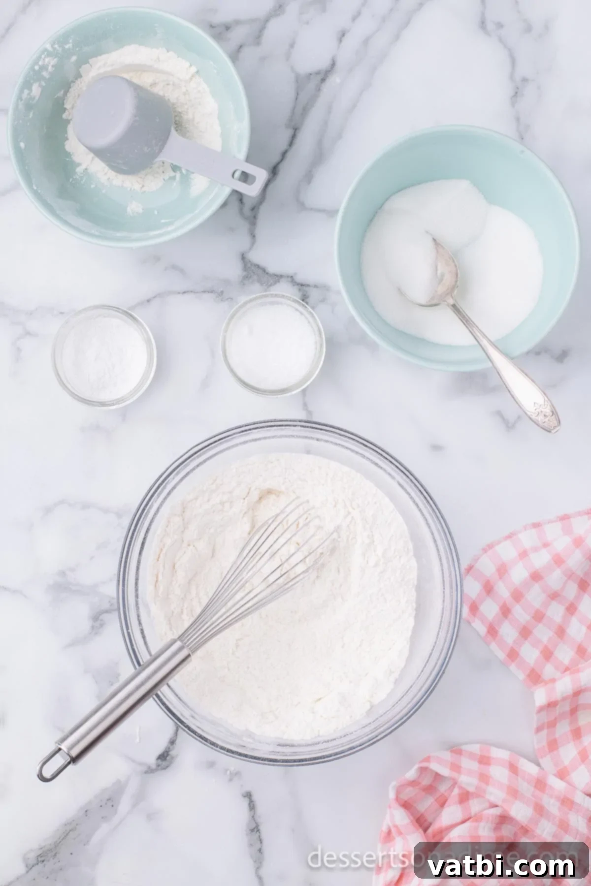 Sweet Temptations 4 Mixing bowl with dry ingredients.