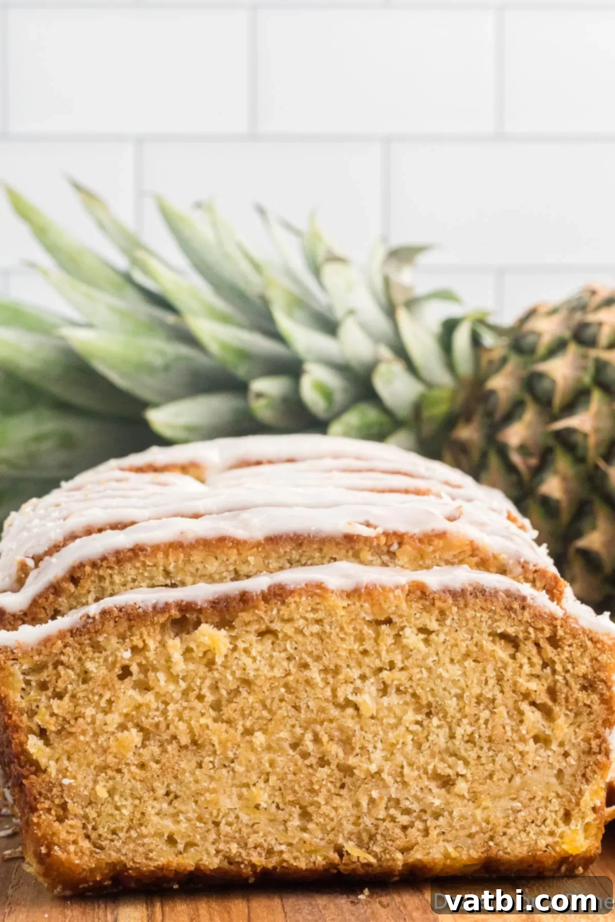 Tropical Pineapple Bread 2 Pineapple bread sliced and ready to enjoy.