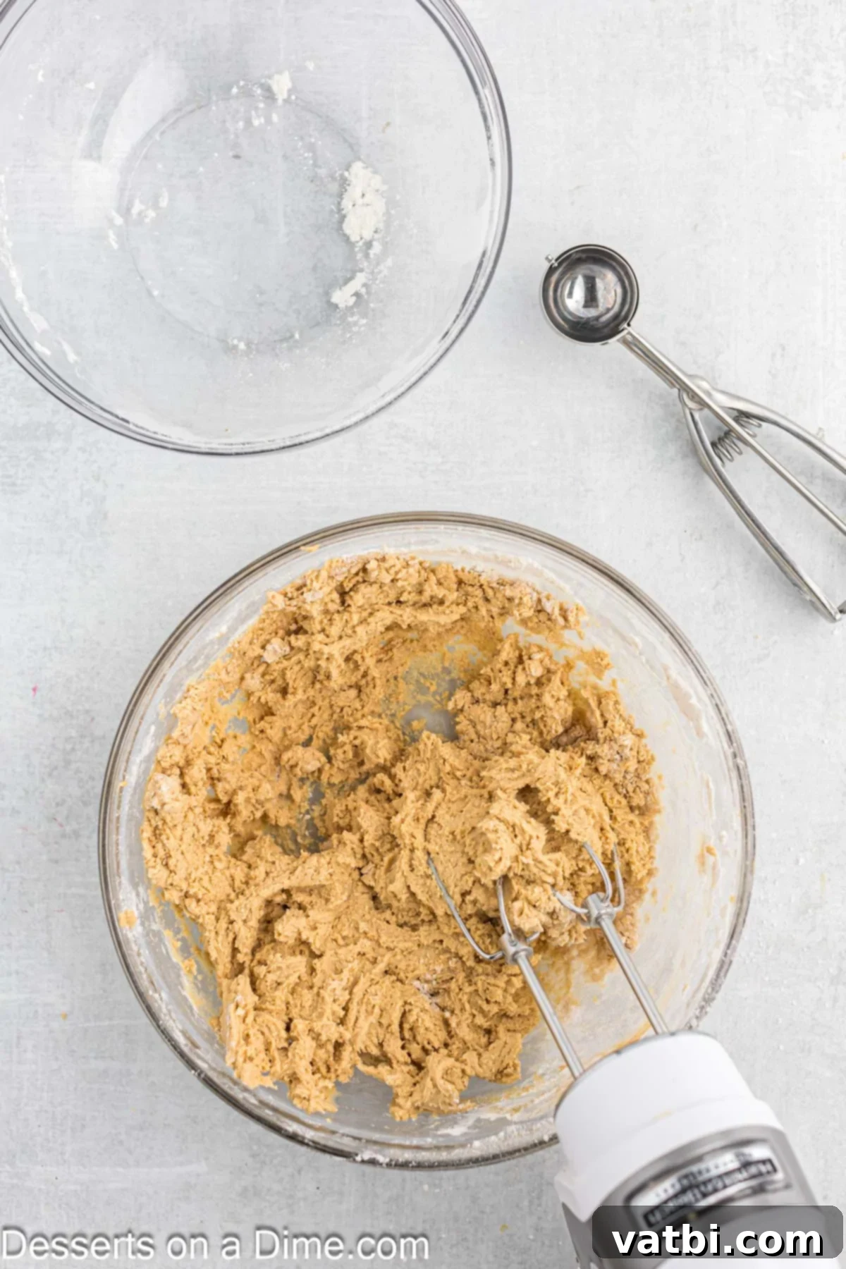 Holiday Reindeer Delights 6 The fully combined cookie dough mixture in a bowl, ready for shaping.