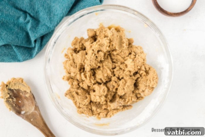 Brown Sugar Cookies 3 Mixing bowl with softened butter and brown sugar combined.