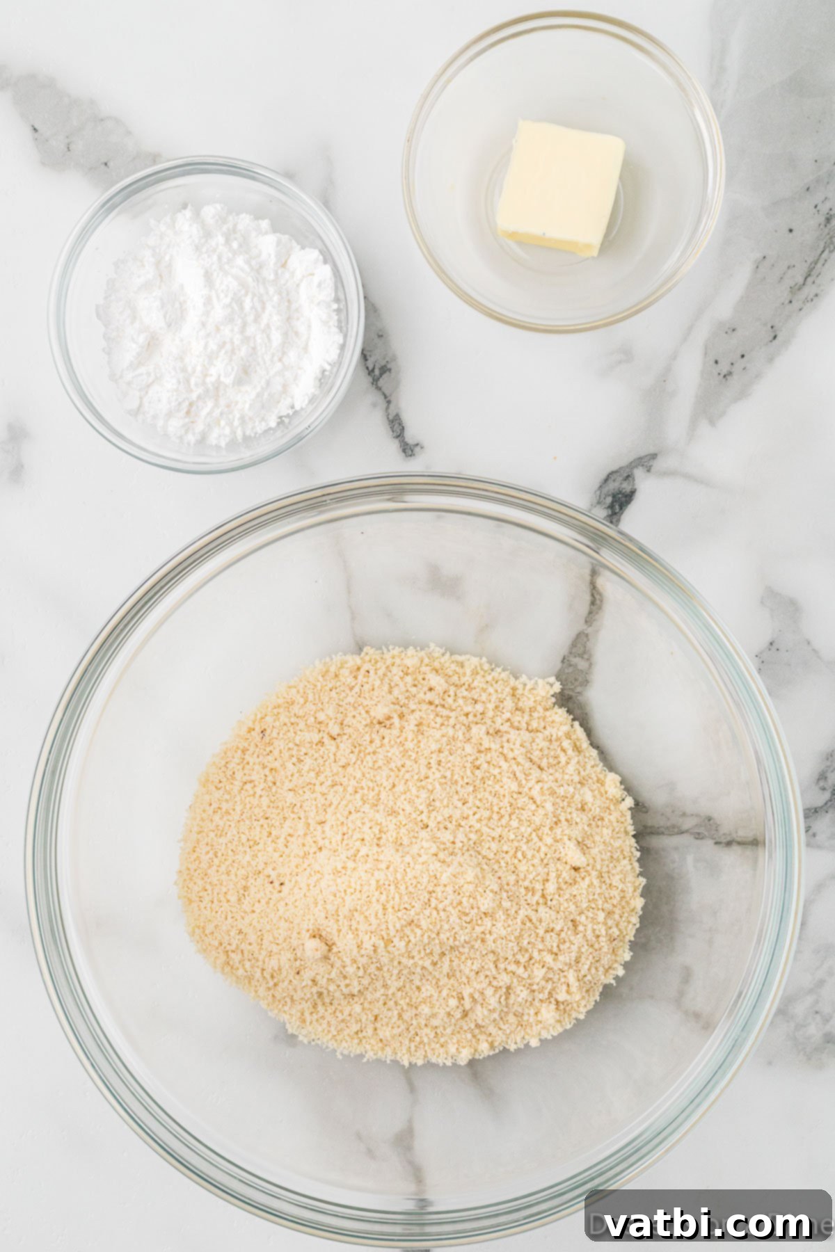 Edible Keto Cookie Dough Delight 4 Dry ingredients in bowl.