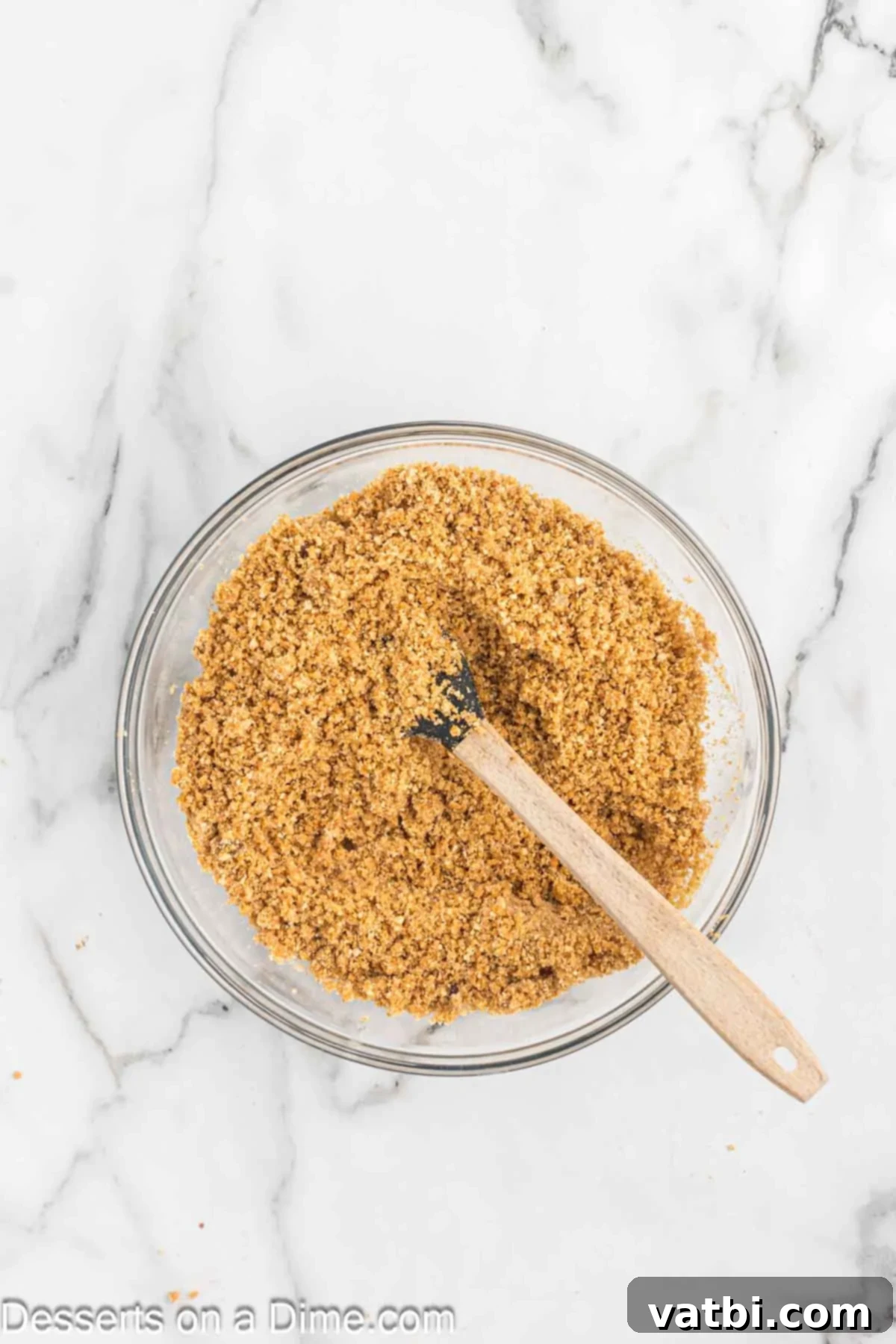 Bowl with graham cracker crumbs.