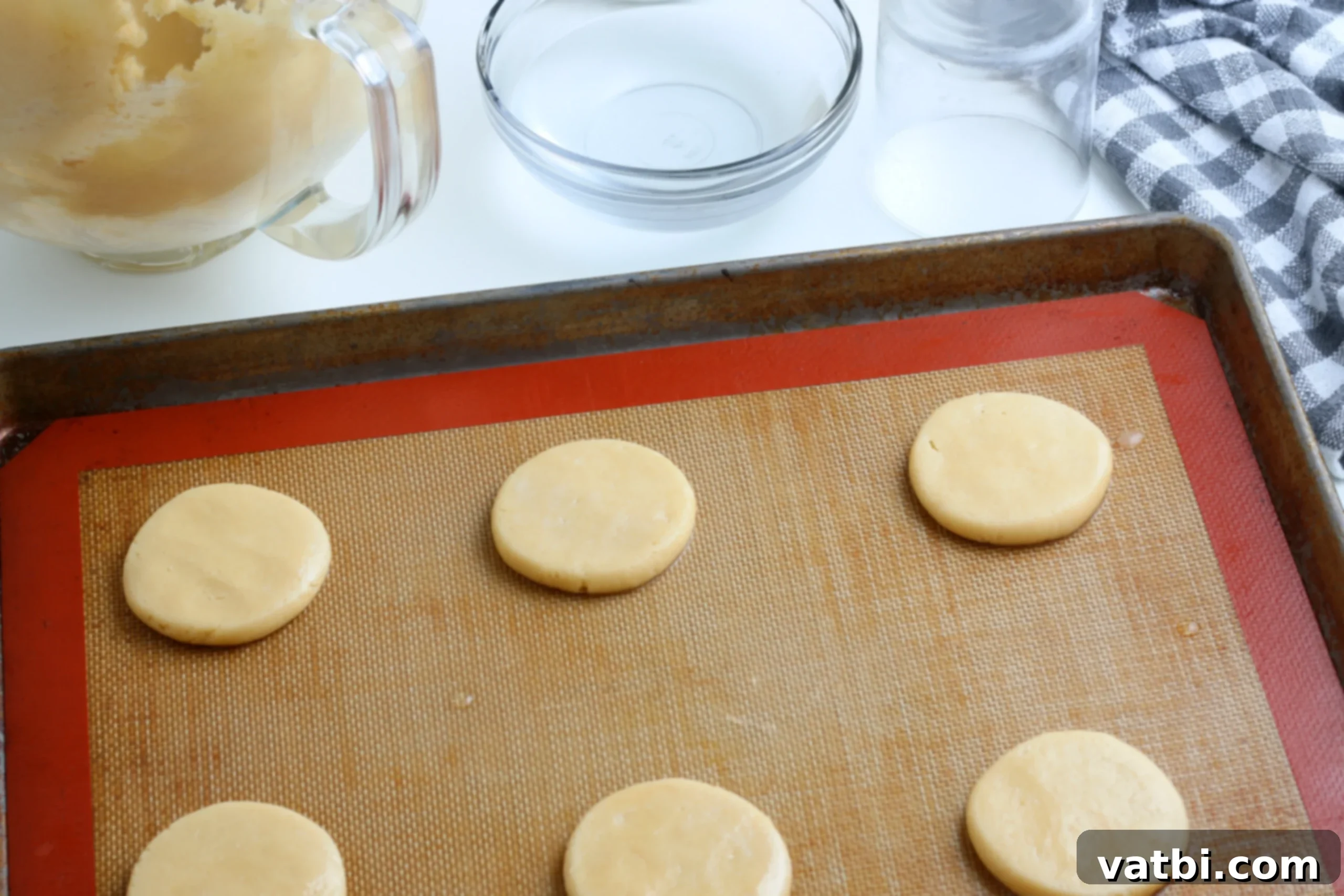 Cookies on baking sheet. 