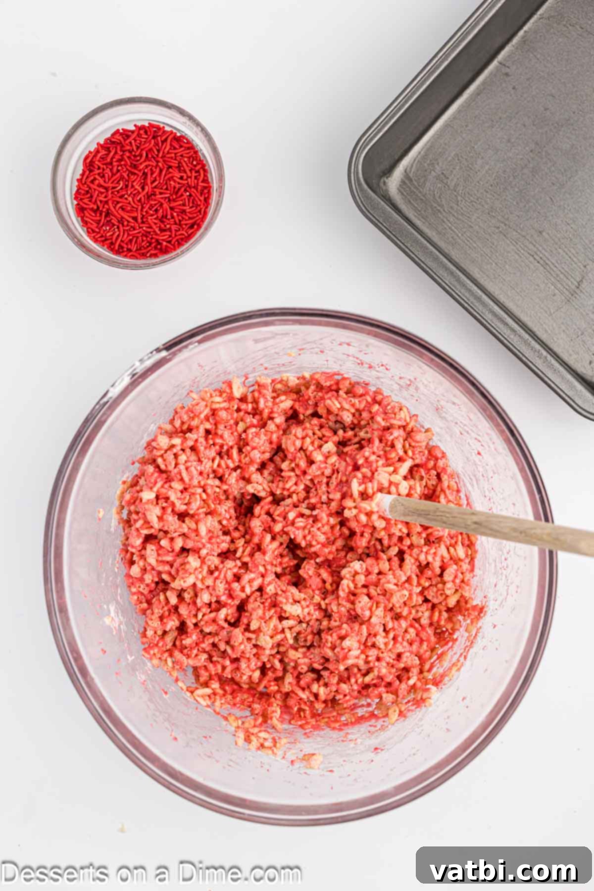 Cereal combined into mixture. 