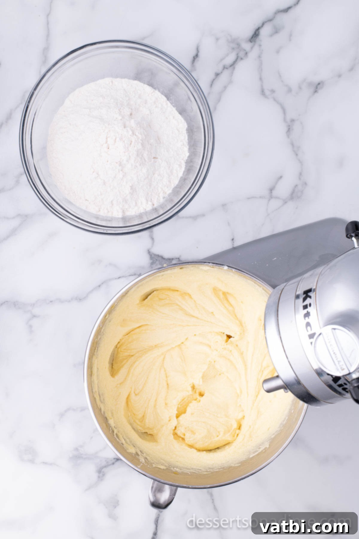 Egg mixture poured into batter. 