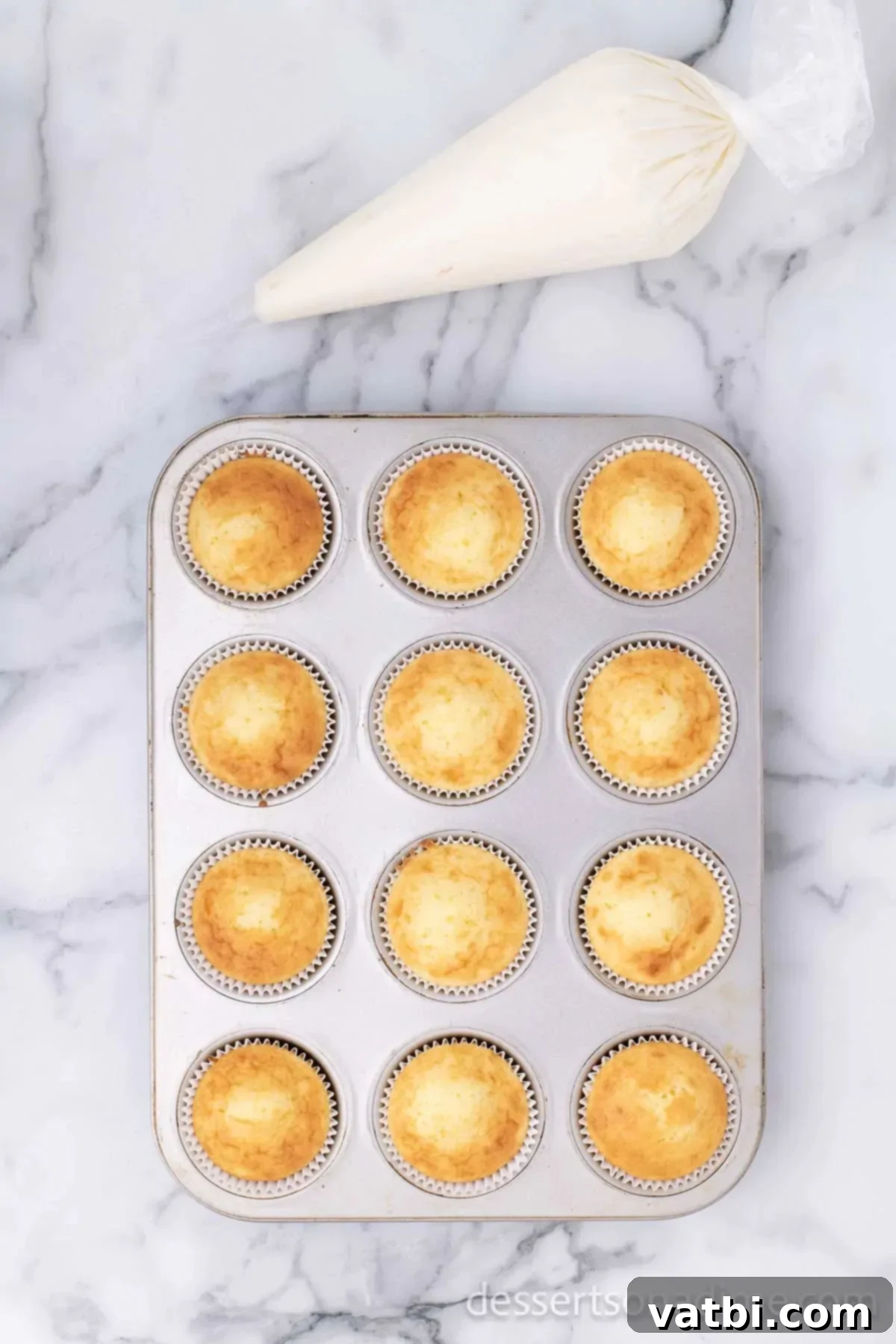Hoppy Easter Treats 2 Cupcakes cooling in pan.