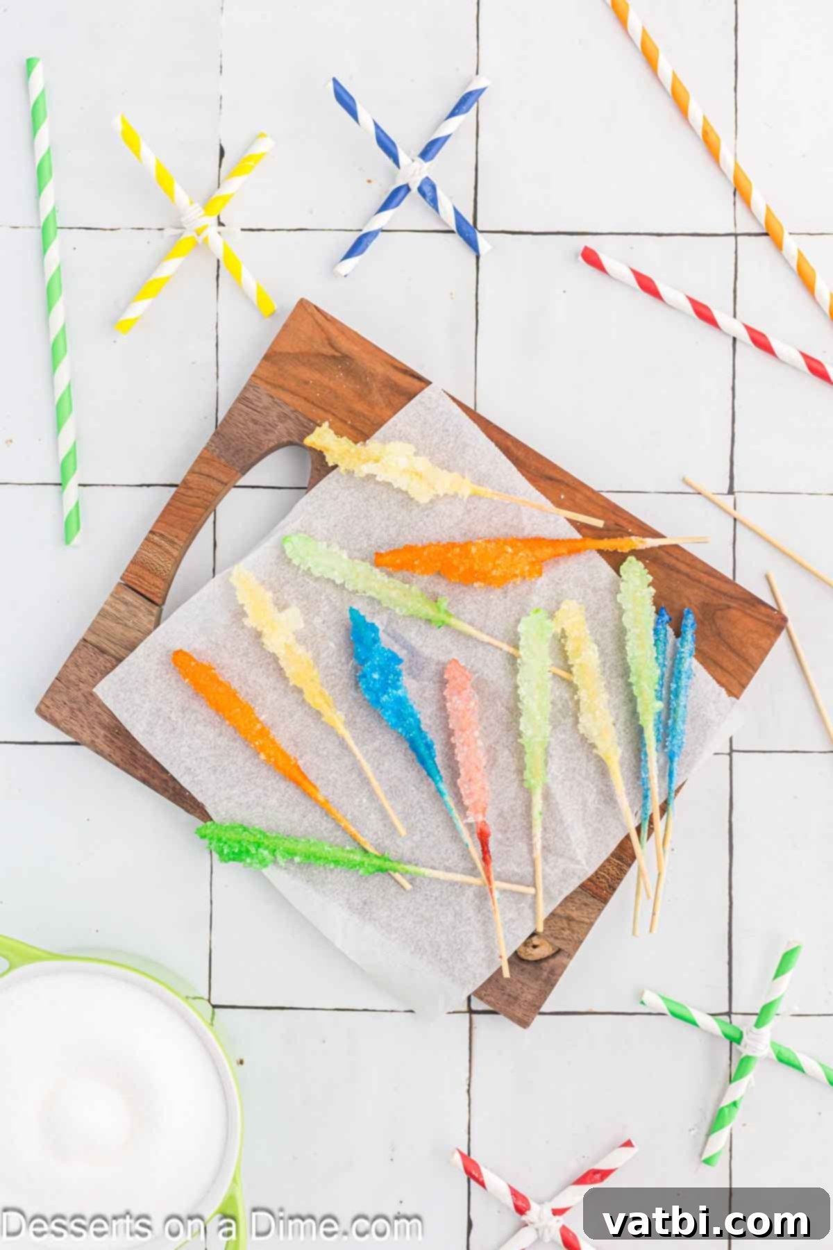 Grow Your Own Rock Candy Crystals 13 Finished, dry rock candy sticks ready to be enjoyed.