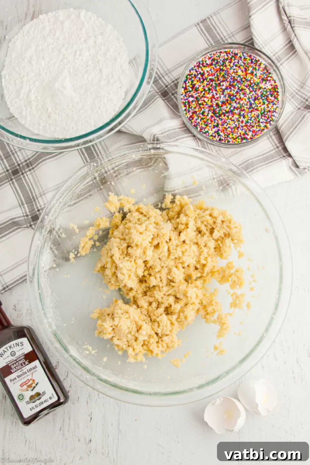 Classic Italian Cookie Delights 3 Dough combined in mixing bowl.
