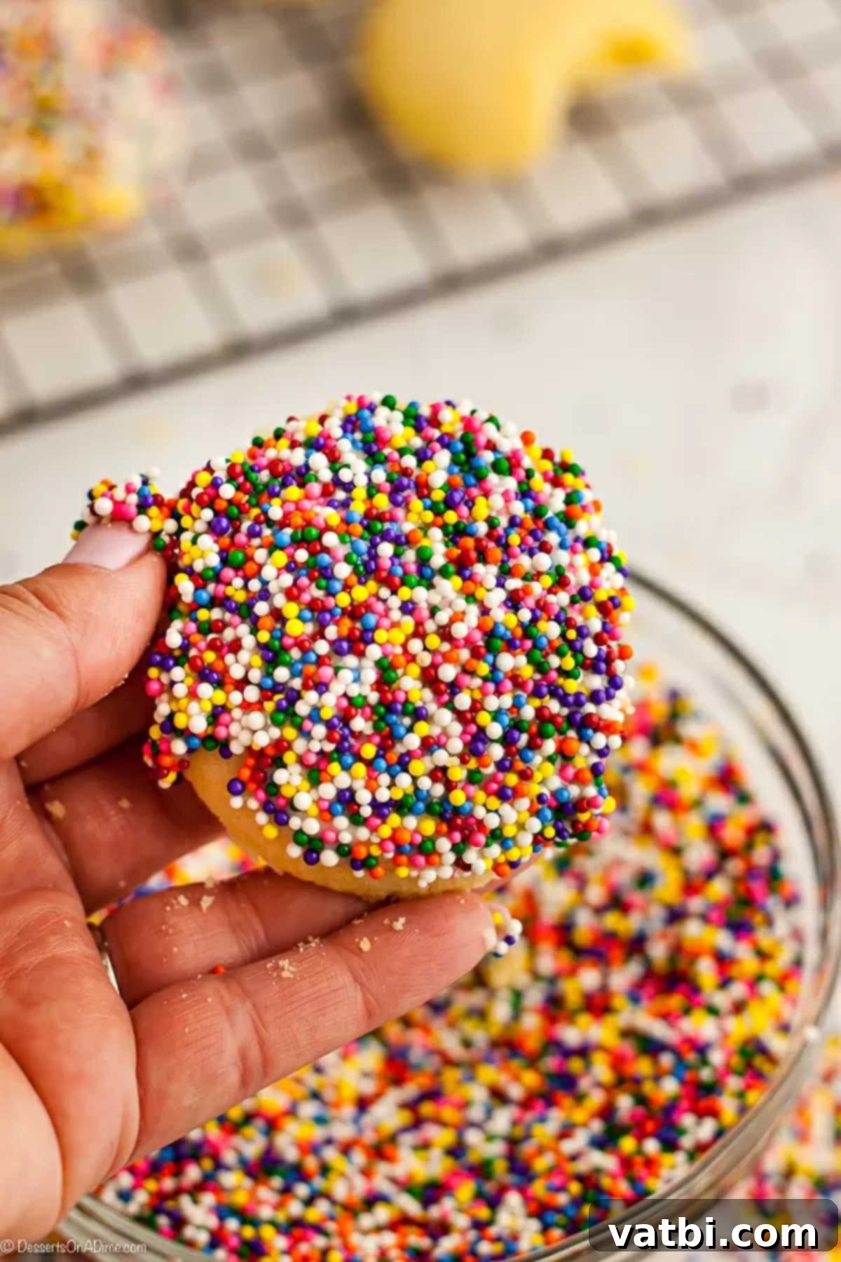Classic Italian Cookie Delights 6 Cookie dipped in sprinkles.