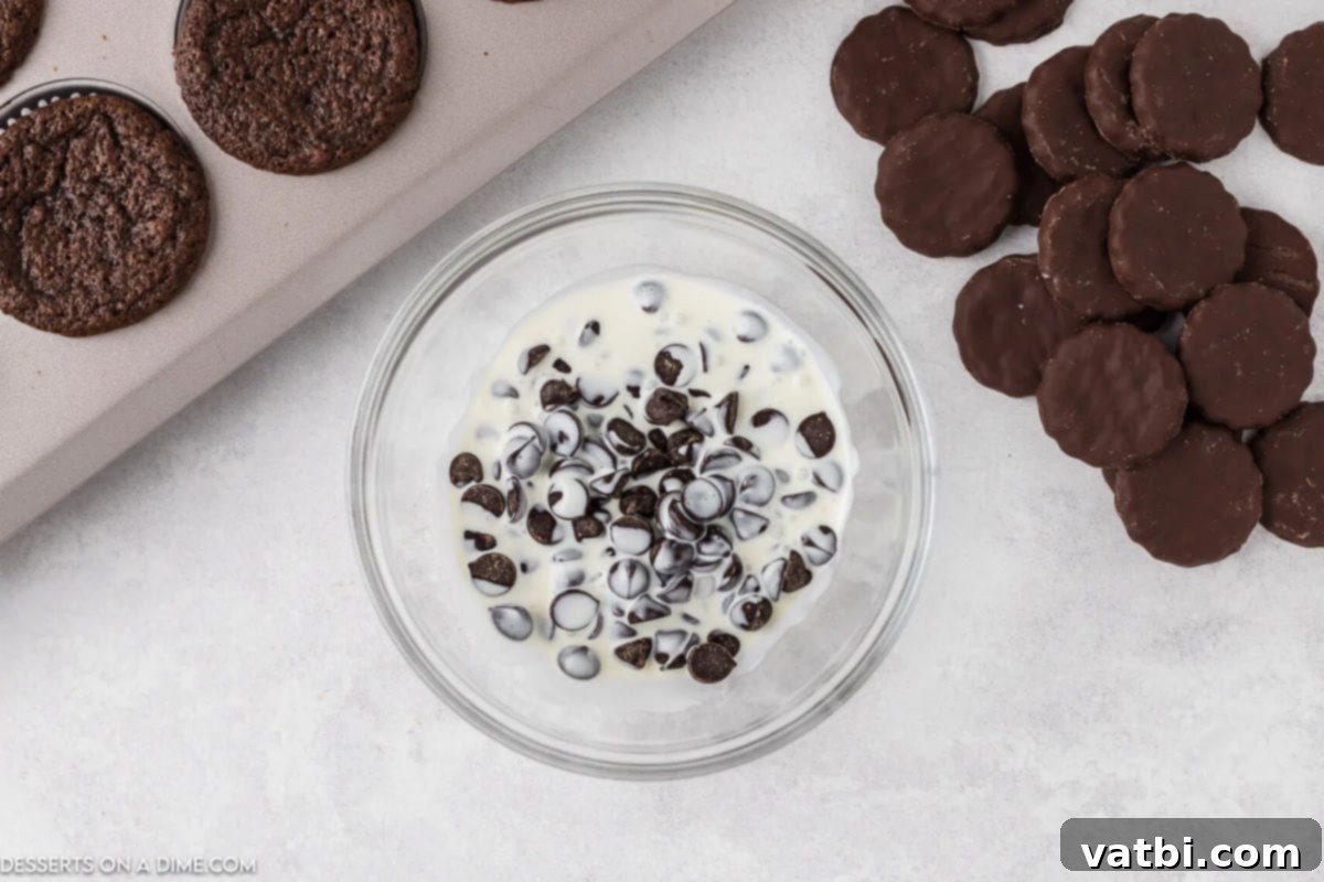Bowl with ganache ingredients. 
