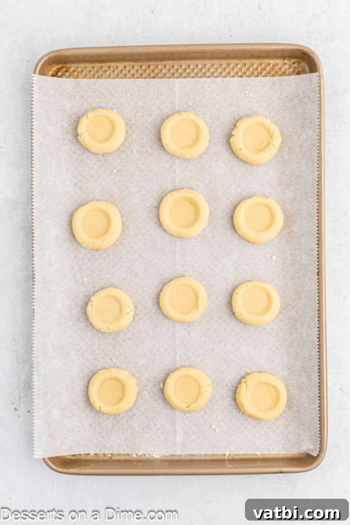 Indentation pressed into each cookie.