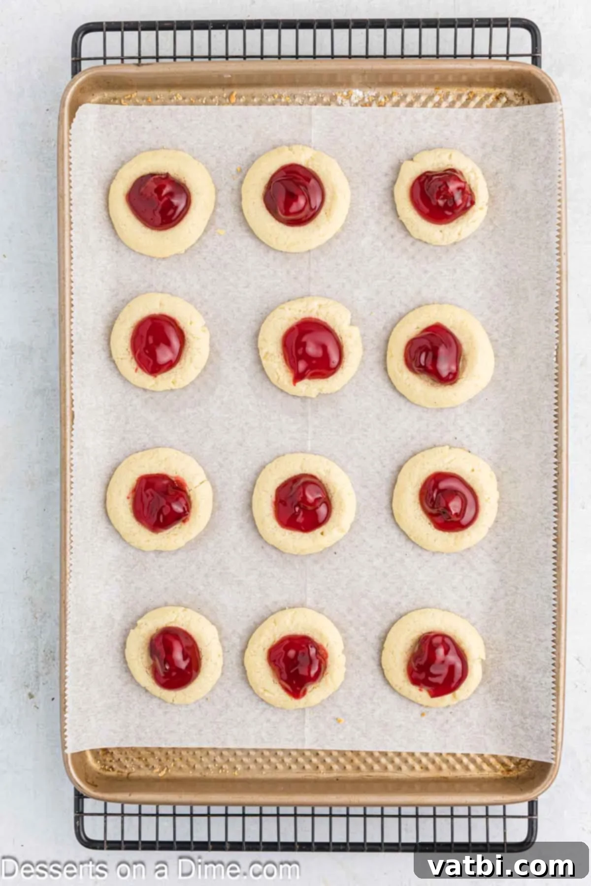 Cherry Pie filling added to each cookie.