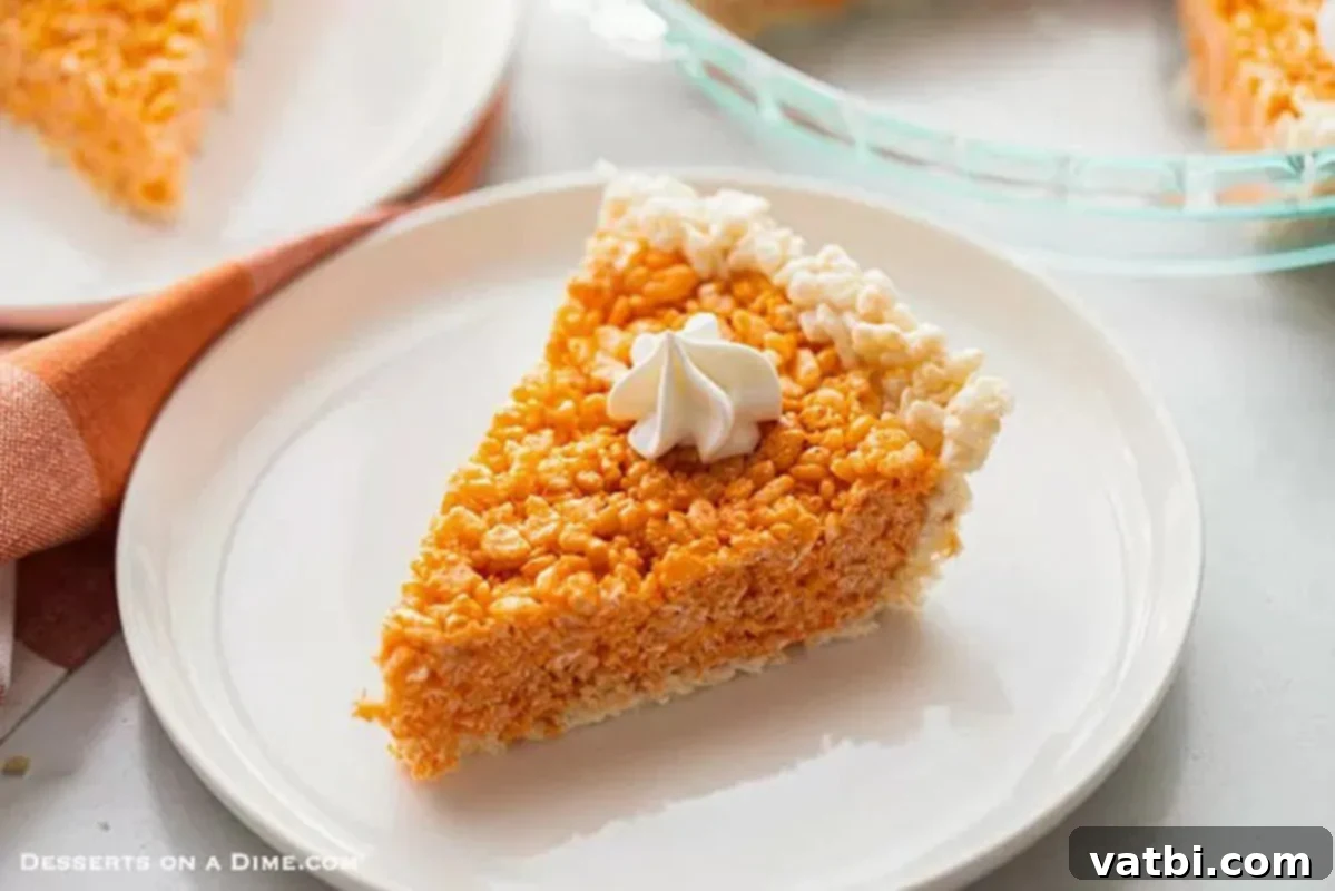 Pumpkin Pie Rice Krispie Treats on a white plate