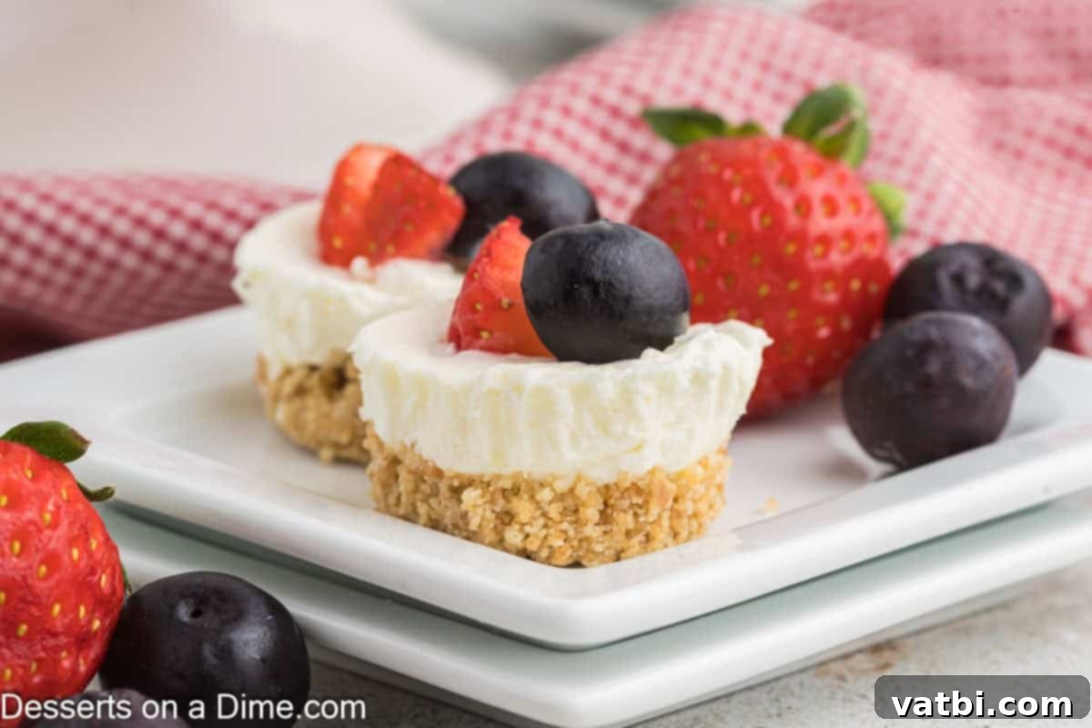 Mini cheesecake bites beautifully arranged on a platter, showcasing their creamy filling and perfect size.