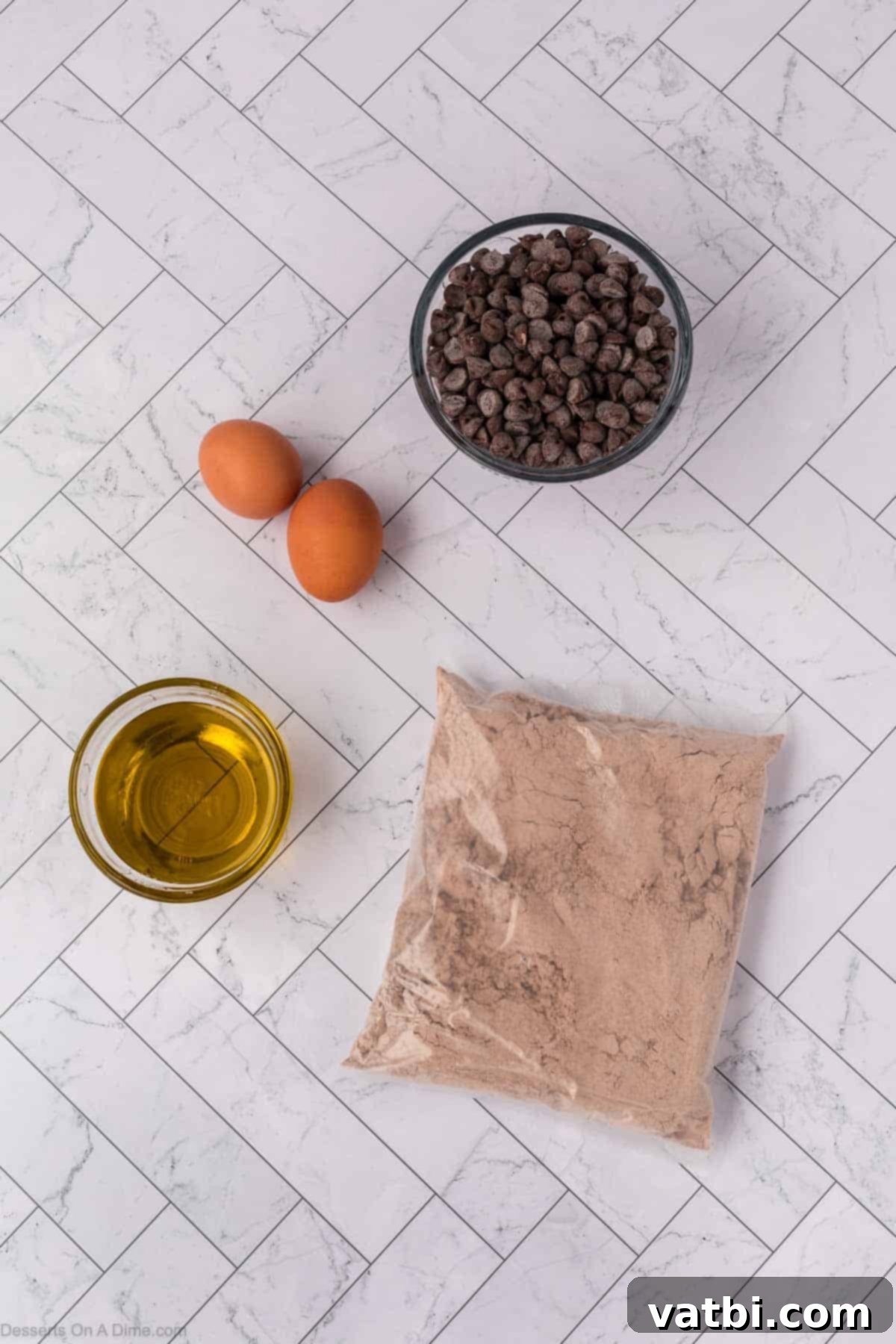 Devilishly Delicious: Sinfully Simple Chocolate Cookies 3 Ingredients for Devil's Food Cake Mix Cookies - eggs, chocolate chips, oil, chocolate cake mix.