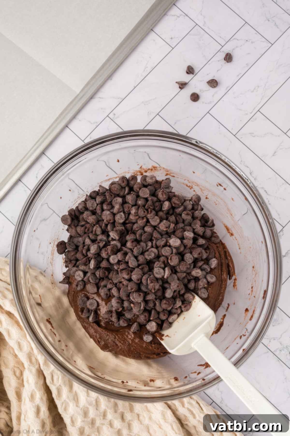 Devilishly Delicious: Sinfully Simple Chocolate Cookies 5 Chocolate chips mixed into batter.