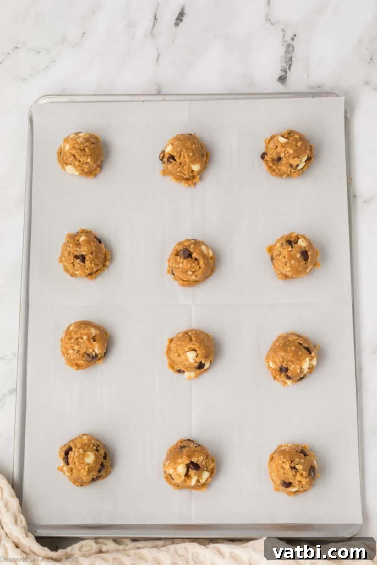 Marry Me Bites 10 Dough balls on baking sheet ready to bake.
