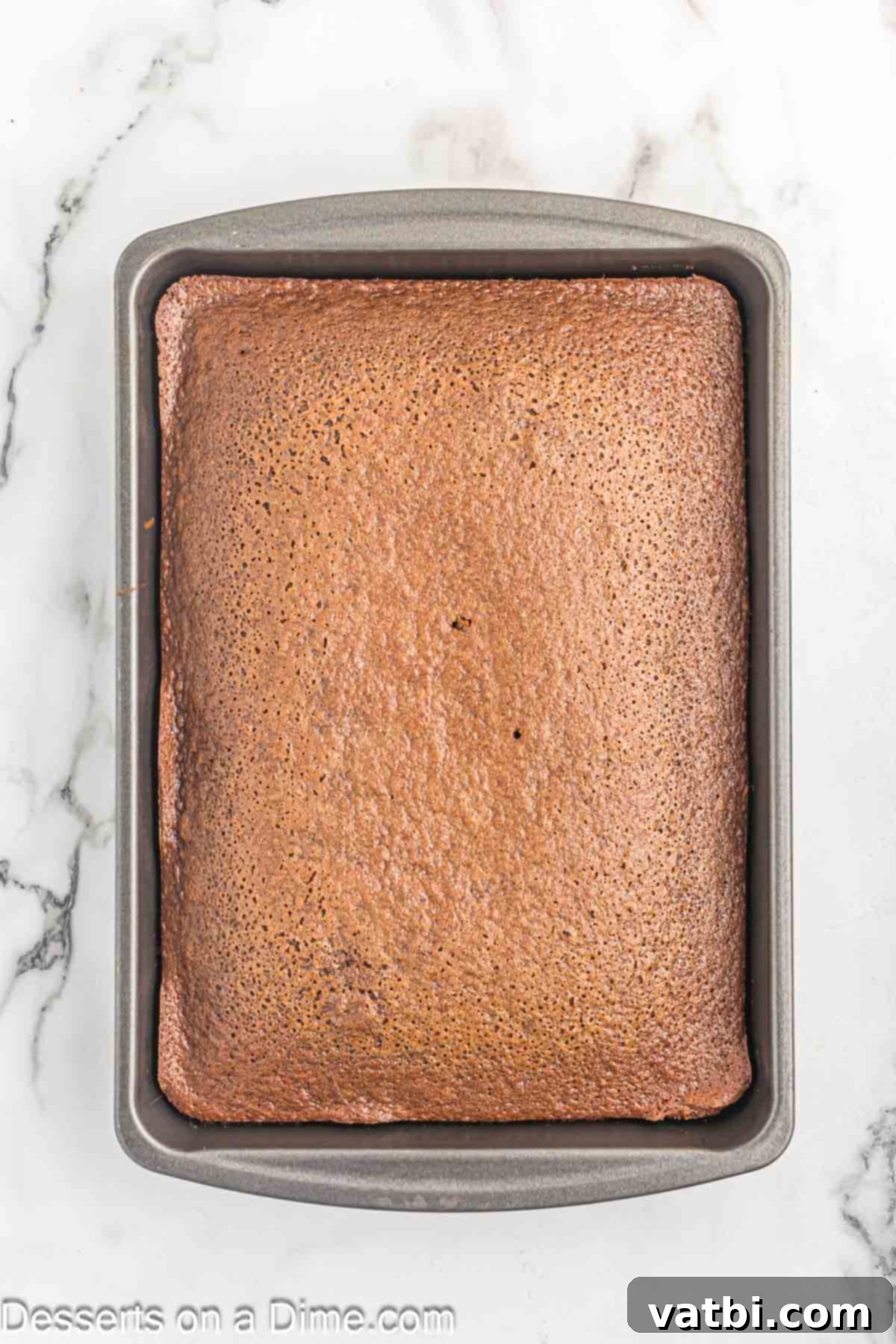 Cake cooling in pan.