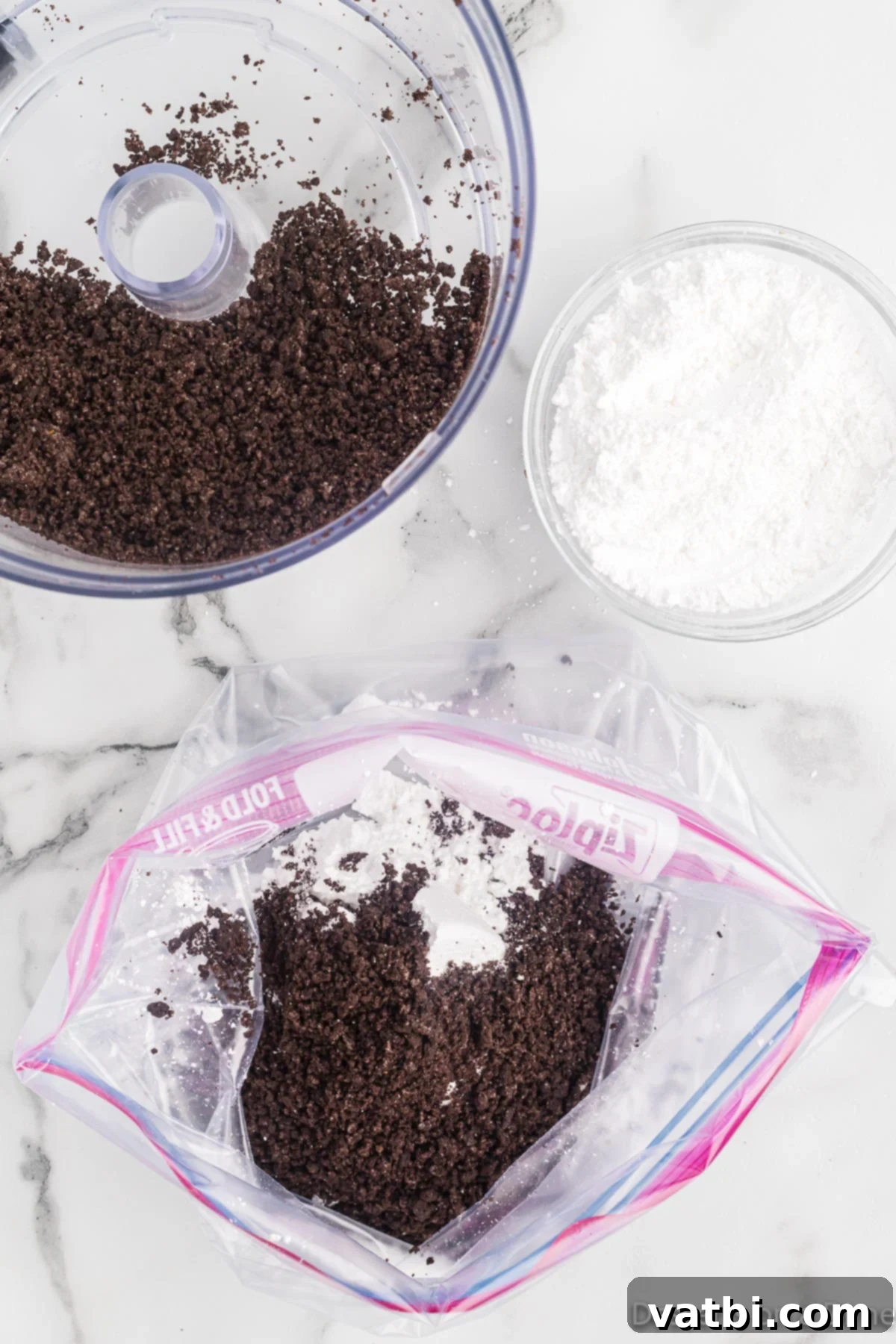 Oreo Muddy Buddies 4 Crushed oreo cookies in a bag