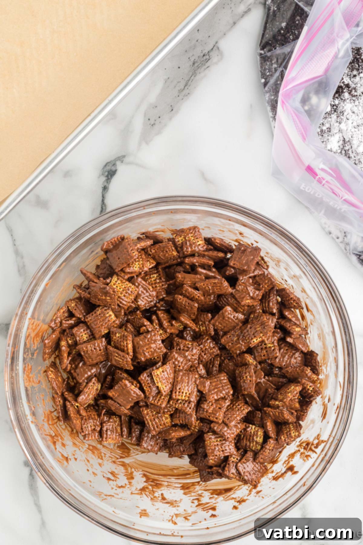 Oreo Muddy Buddies 9 Milk chocolate mixed into cereal